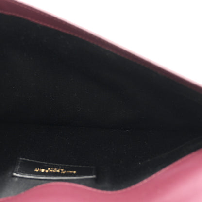 Saint Laurent Patent Calfskin Monogram Uptown Clutch Dark Red Wine 5 of 7
