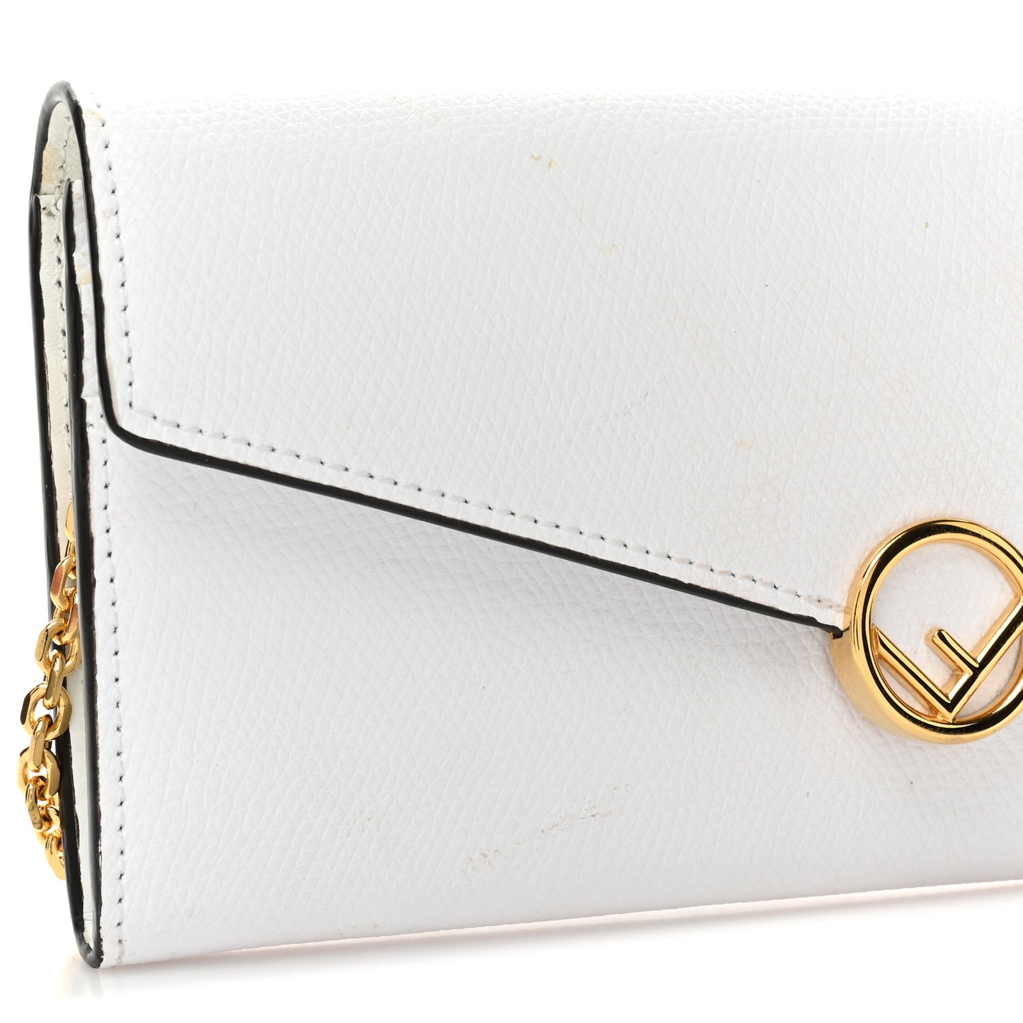 Vitello Cruise F is Fendi Continental Envelope Wallet on Chain Bianco
