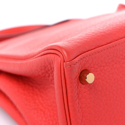 Hermes Taurillon Clemence Kelly Retourne 28 Rouge Pivoine 10 of 17