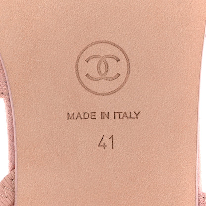 Chanel Suede Cap Toe CC Coco Slingback Pumps 41 Light Pink Coral 7 of 11