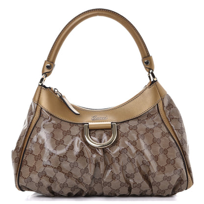Gucci Crystal Monogram D Ring Gold Hobo Gold 1 of 7