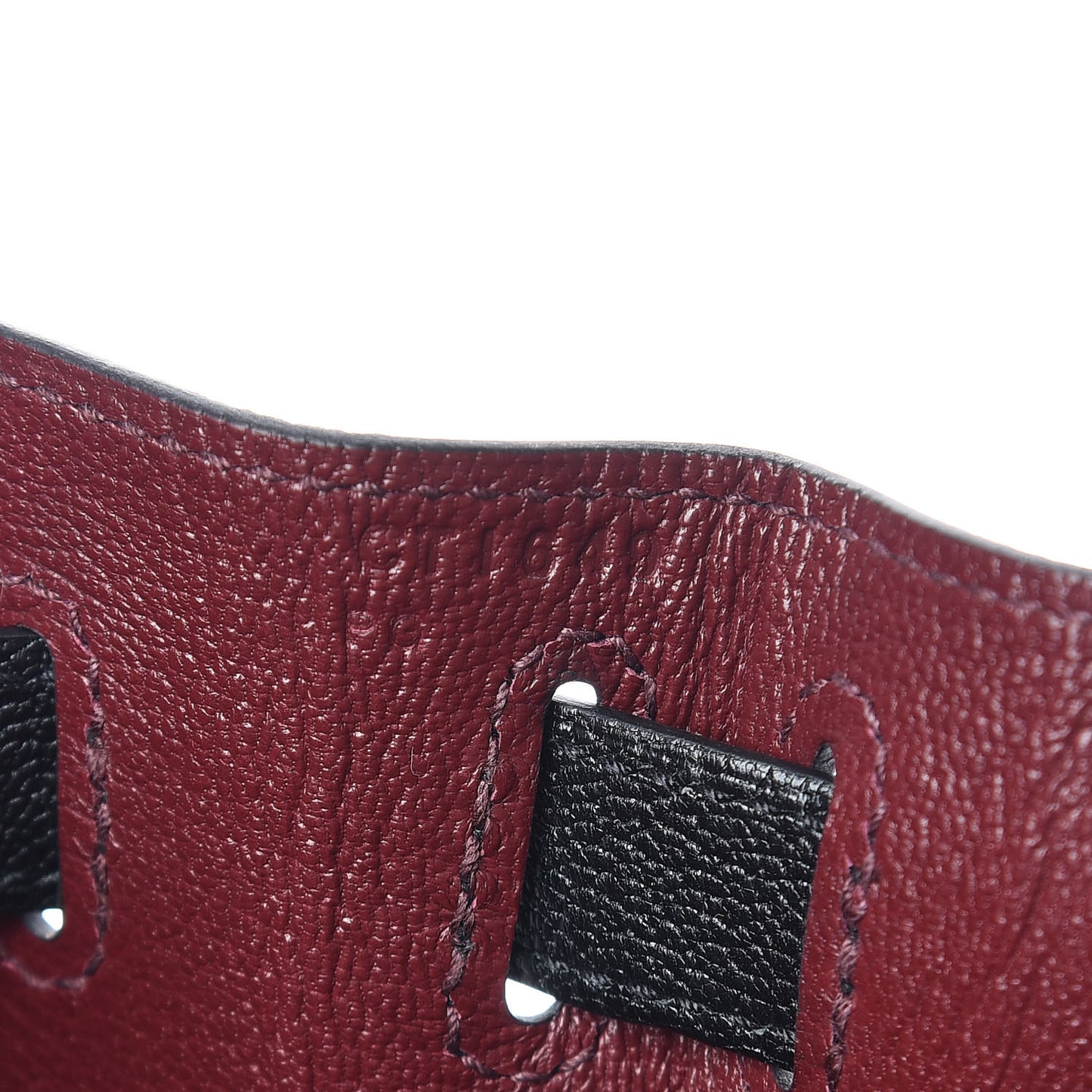 Chevre Mysore Horseshoe Kelly Sellier 28 Black Deep Red
