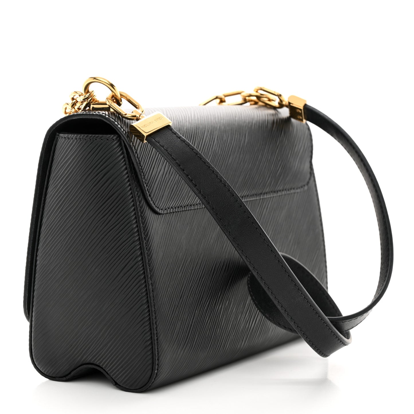 Epi Twist Monogram Flower Chain Shoulder Bag MM Black