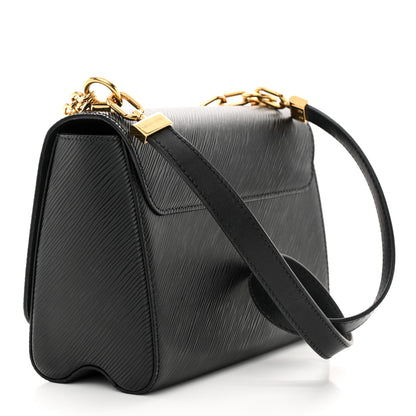 Louis Vuitton Epi Twist Monogram Flower Chain Shoulder Bag MM Black 4 of 11