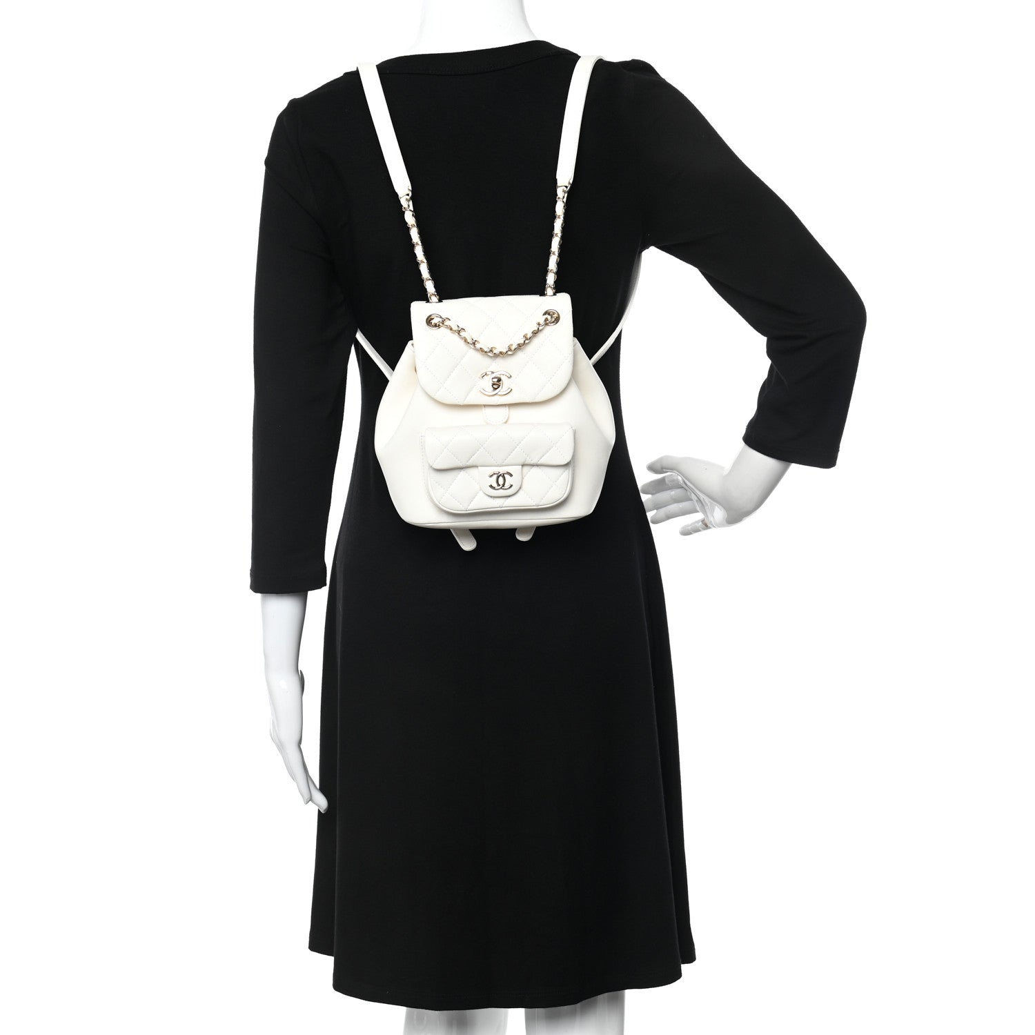 Chanel Lambskin Quilted Small Duma Drawstring Backpack White 2 of 12