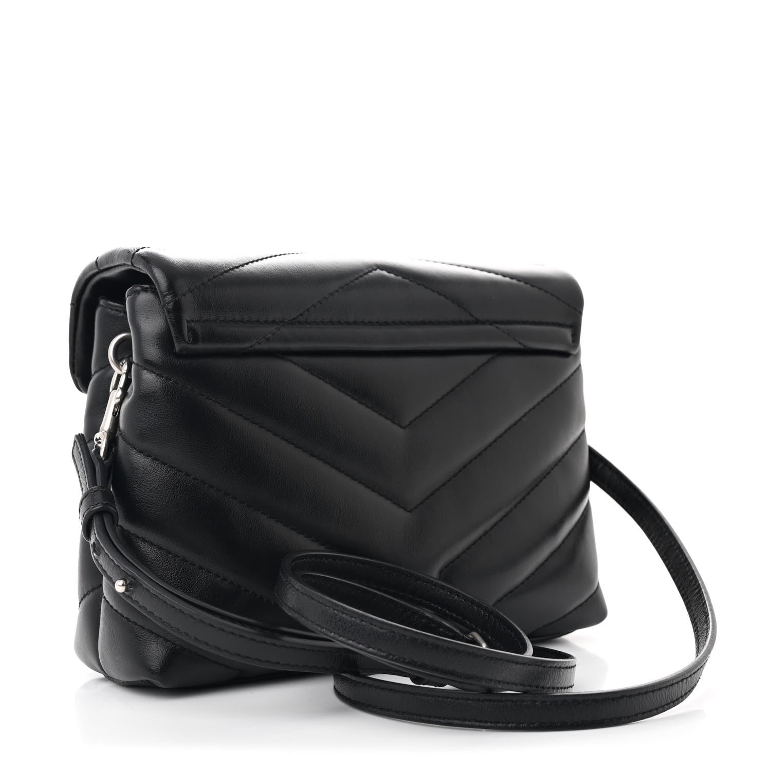 Saint Laurent Calfskin Y Quilted Monogram Toy Loulou Crossbody Bag Black 3 of 11