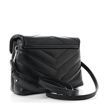 Saint Laurent Calfskin Y Quilted Monogram Toy Loulou Crossbody Bag Black 3 of 11