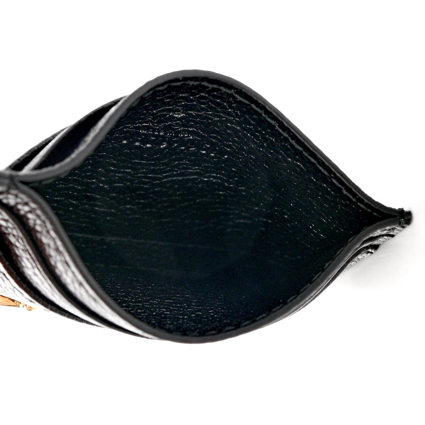 Grainy Calfskin Zumi Card Holder Black