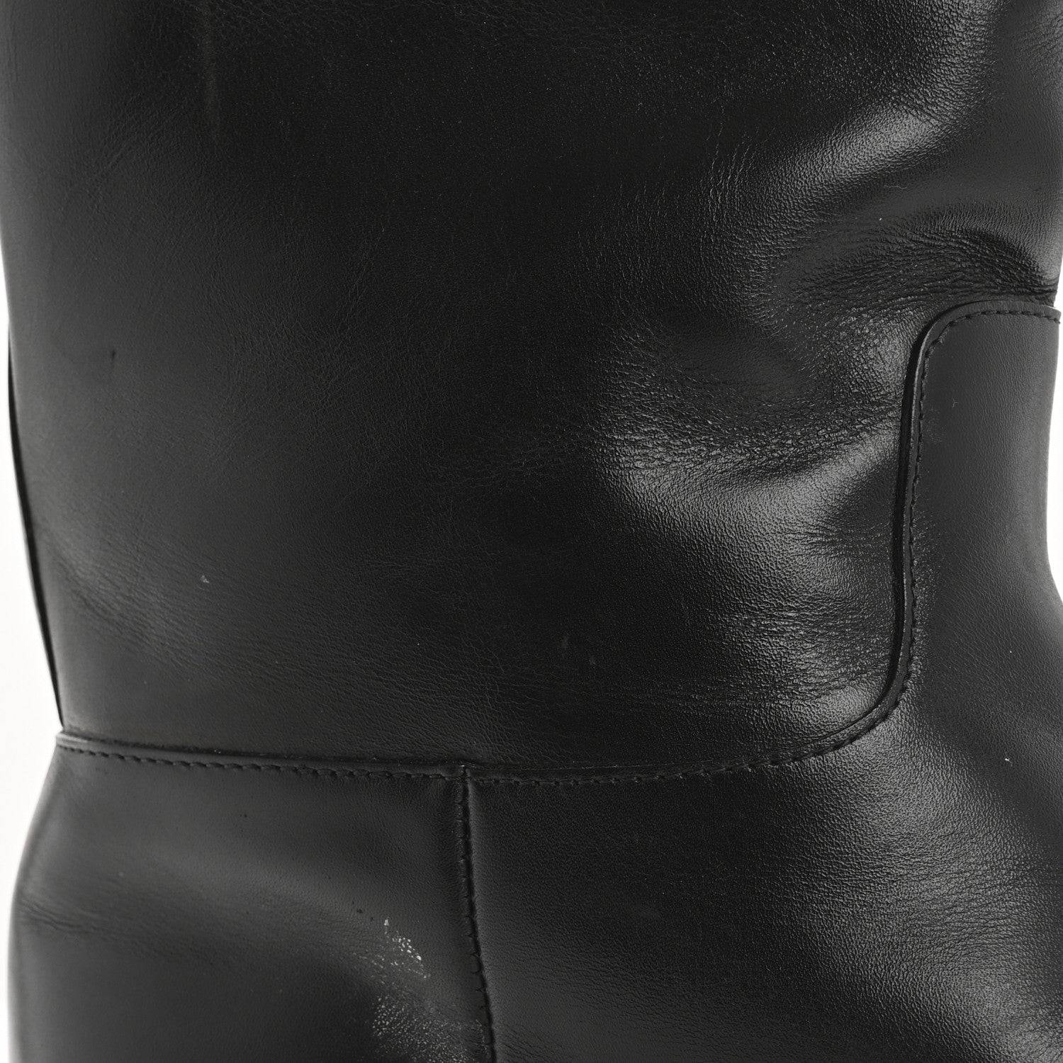 Louis Vuitton Calfskin Heritage Flat High Boots 37.5 Black 9 of 14