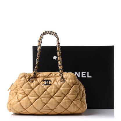 Chanel Lambskin Bubble Quilt Bowler Beige 9 of 11
