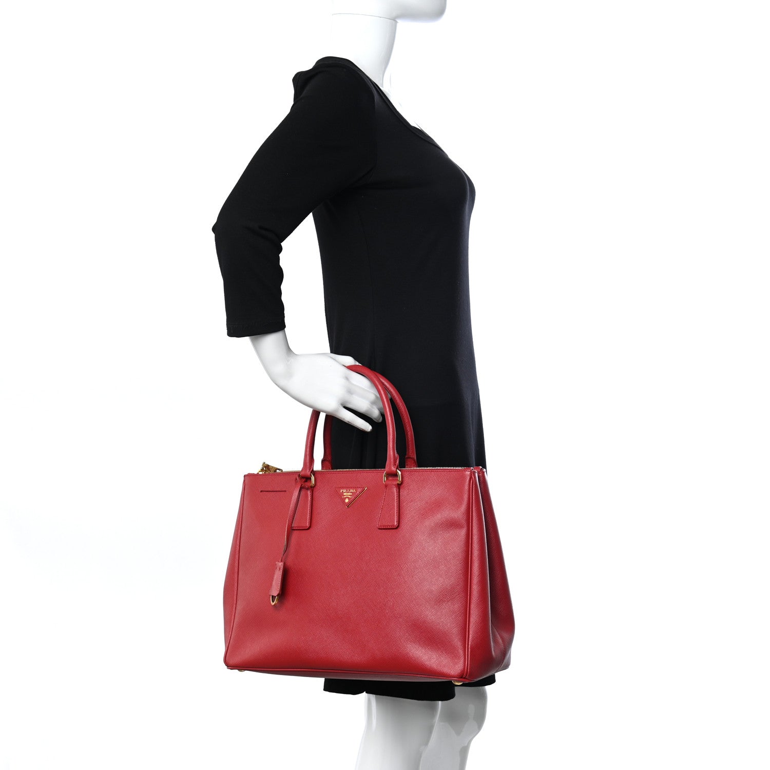 Prada Saffiano Medium Galleria Double Zip Tote Fuoco 3 of 12