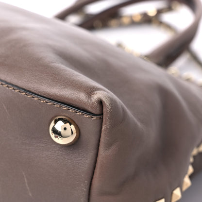 Valentino Garavani Vitello Rockstud Dome Satchel Taupe 8 of 16