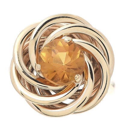 Tiffany 18K Yellow Gold Citrine Round Circle Ring 50 5.5 1 of 7