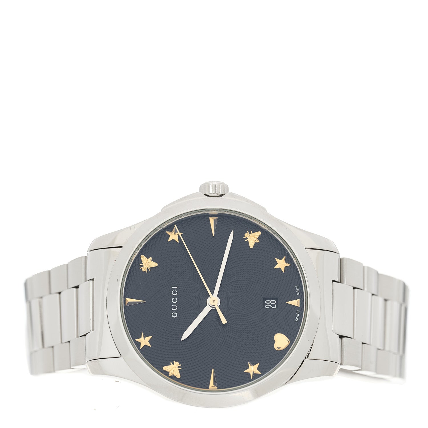 Gucci Stainless Steel 38mm G-Timeless Charm Quartz Watch Black 2 of 4