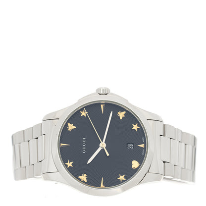 Gucci Stainless Steel 38mm G-Timeless Charm Quartz Watch Black 2 of 4