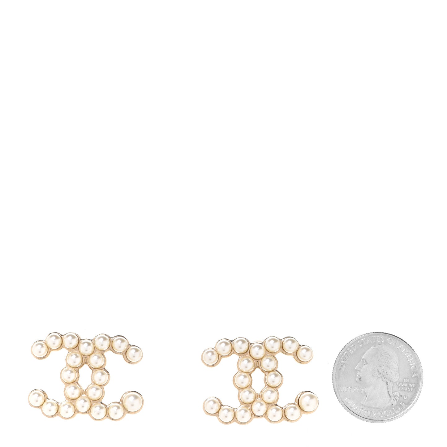 Pearl CC Earrings Light Gold