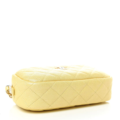 Chanel Iridescent Caviar Quilted Camera Case Yellow 4 of 10