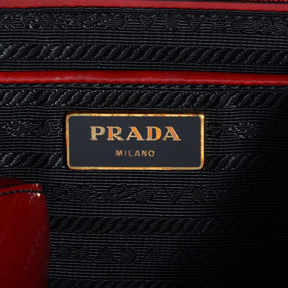 Prada Spazzolato Calfskin Top Handle Tote Scarlatto Fume 7 of 11