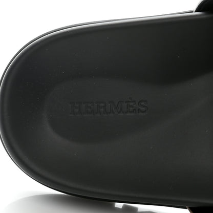 Hermes Calfskin Mens Chypre Sandals 42 Naturel Safari Black 7 of 8