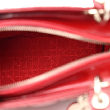 Christian Dior Patent Cannage Medium Lady Dior Red 5 of 16