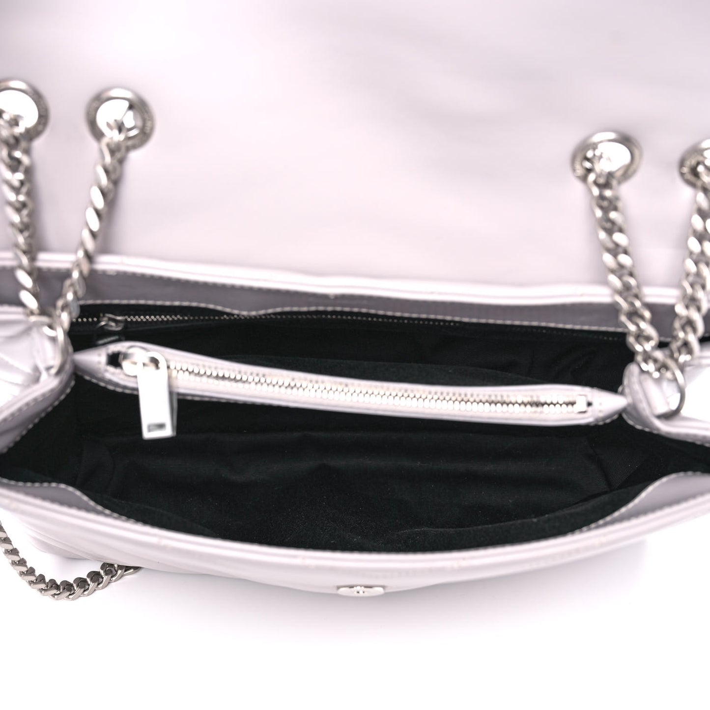 Calfskin Y Quilted Monogram Medium Loulou Chain Satchel Granite