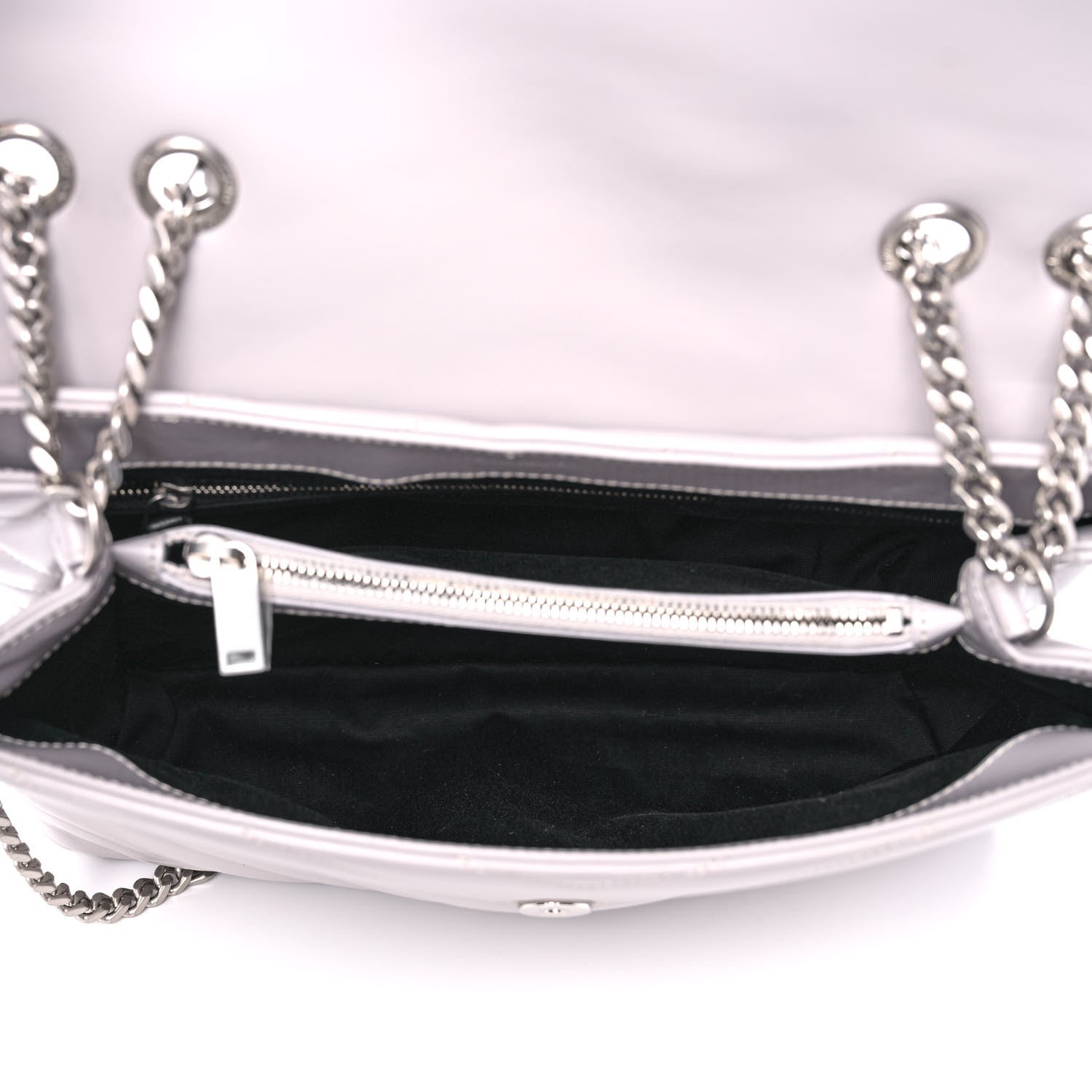 Saint Laurent Calfskin Y Quilted Monogram Medium Loulou Chain Satchel Granite 4 of 12