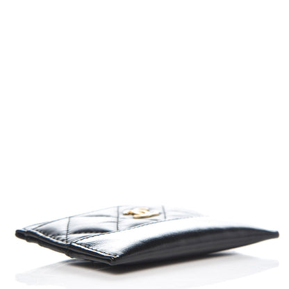 Chanel Aged Calfskin Quilted Gabrielle Card Holder Black 4 of 8