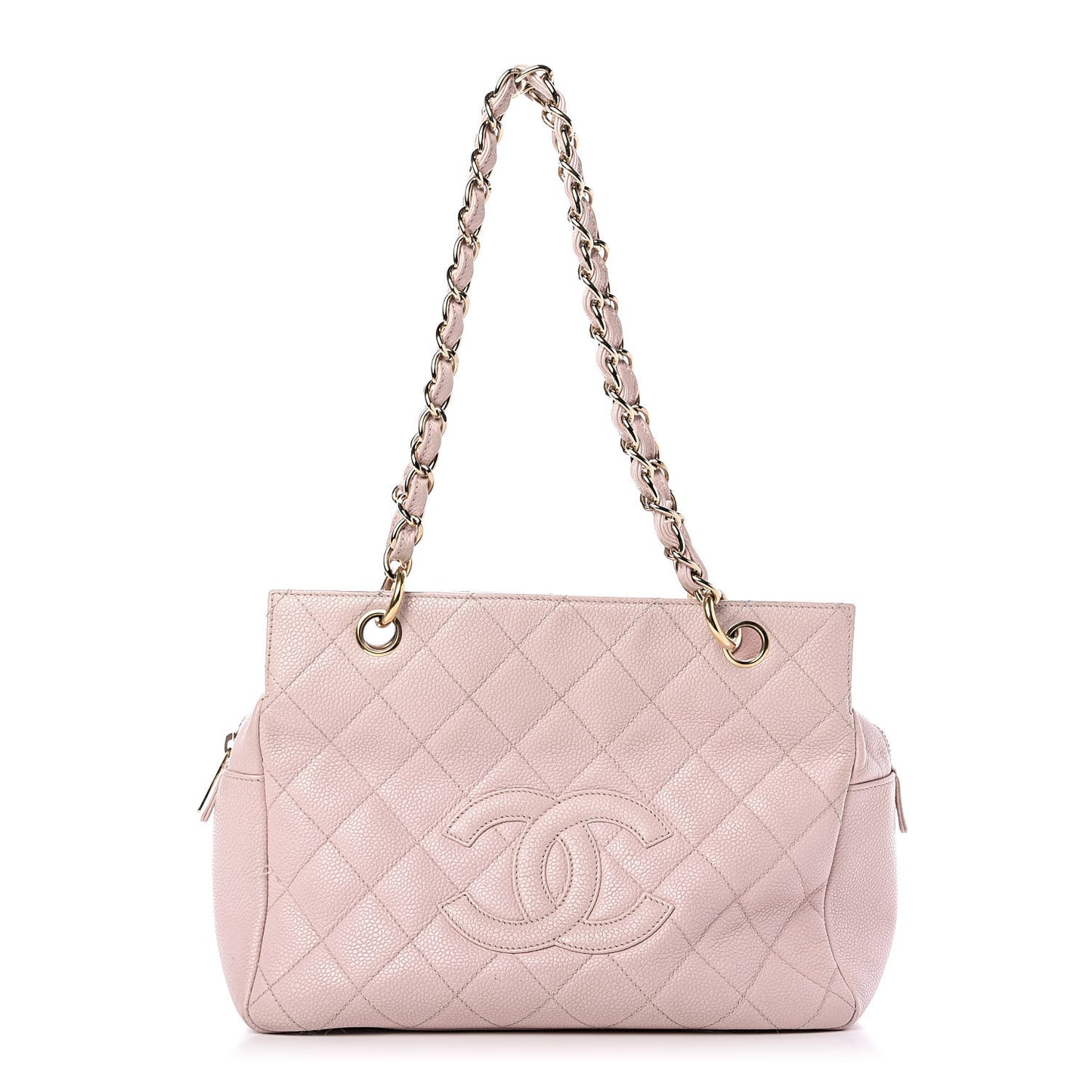 Caviar Quilted Petit Timeless Shopping Tote PTT Pink