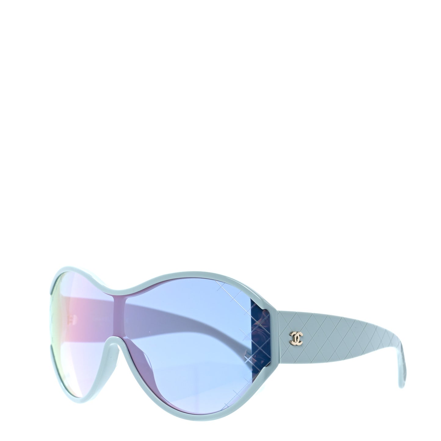 Acetate Mirror Shield Sunglasses 71476A Light Blue