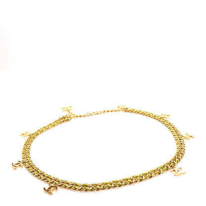 Chanel Lambskin CC Chain Belt Green Gold 2 of 7