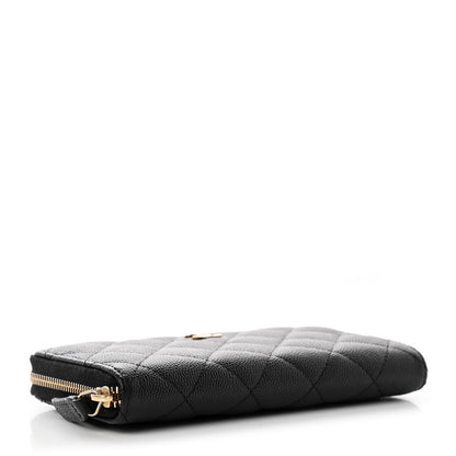 Chanel Caviar Quilted Small Zip Around Wallet Black 5 of 13