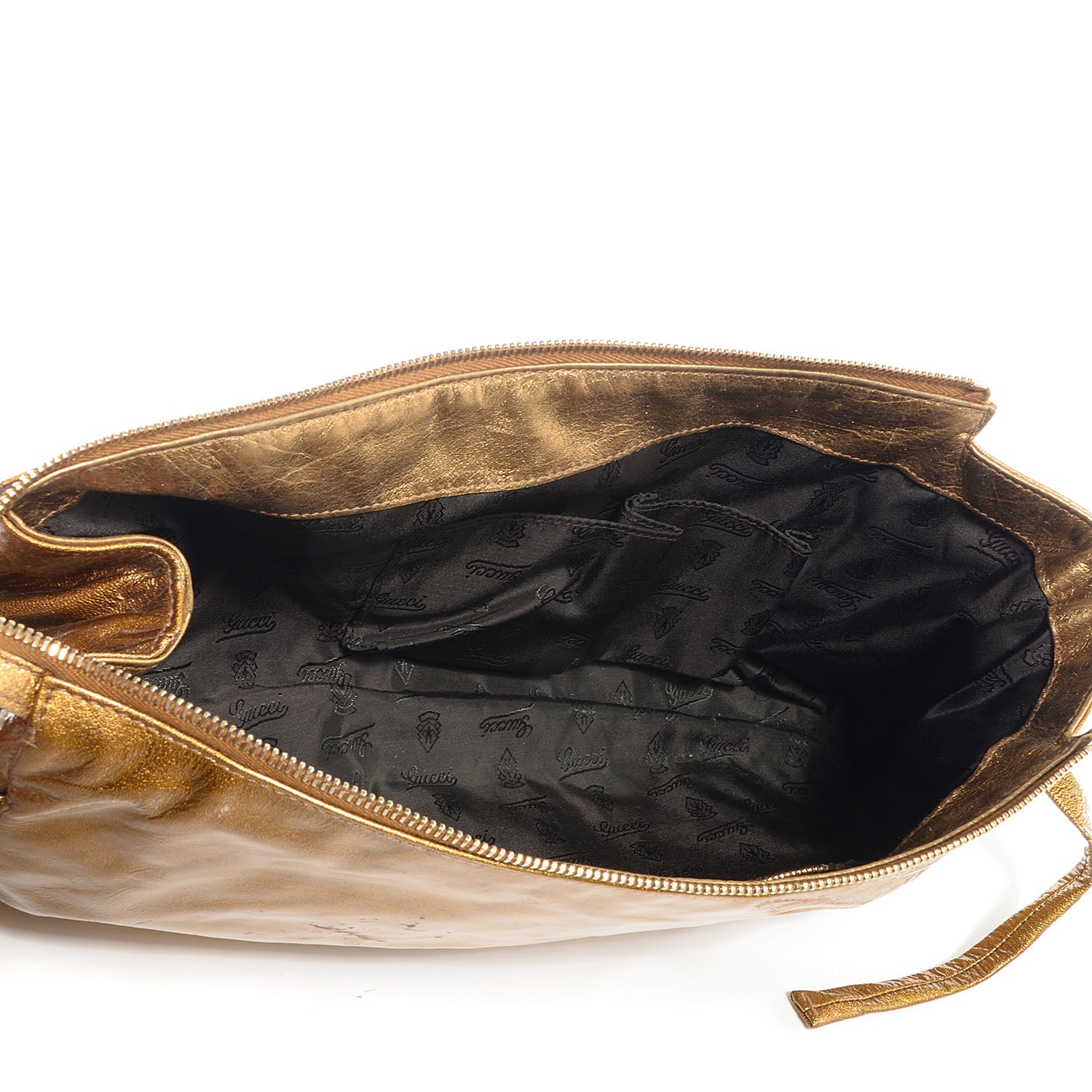 Gucci Patent Hysteria Large Clutch Metallic Gold 5 of 8