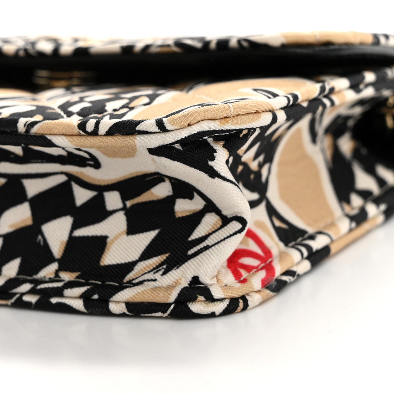 Chanel Canvas Check Flag Printed CC Clutch With Chain Beige Multicolor 11 of 12