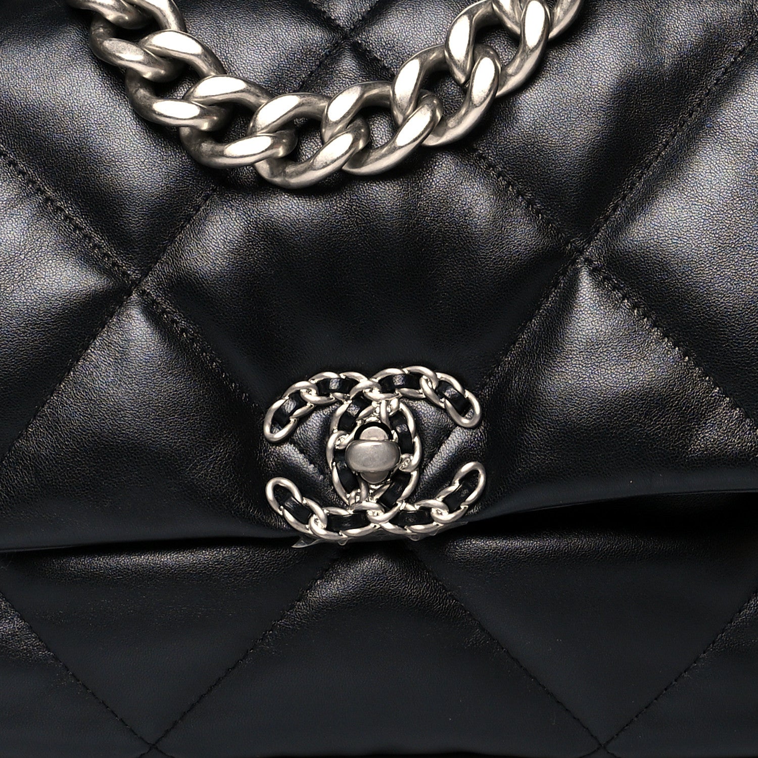 Chanel Lambskin Quilted Large Chanel 19 Flap Black 8 of 10