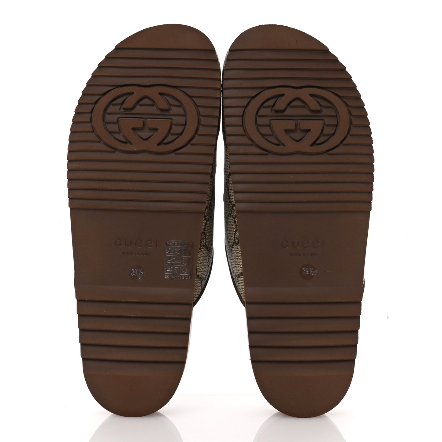 GG Supreme Monogram Miro Soft Calfskin Womens Horsebit Slippers 39.5 Beige Ebony New Acero