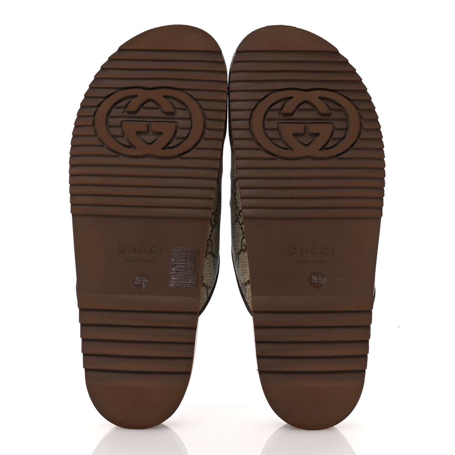 Gucci GG Supreme Monogram Miro Soft Calfskin Womens Horsebit Slippers 39.5 Beige Ebony New Acero 6 of 12