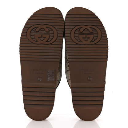Gucci GG Supreme Monogram Miro Soft Calfskin Womens Horsebit Slippers 39.5 Beige Ebony New Acero 6 of 12