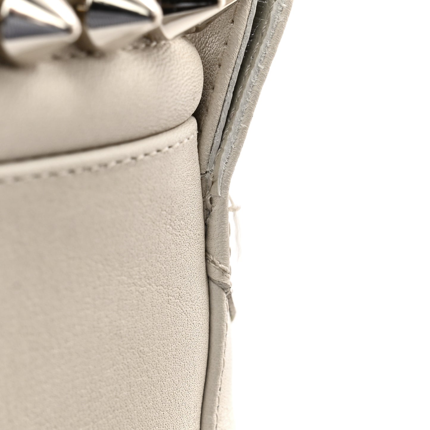 Calfskin Winter Spikes Combat Boots 38.5 White