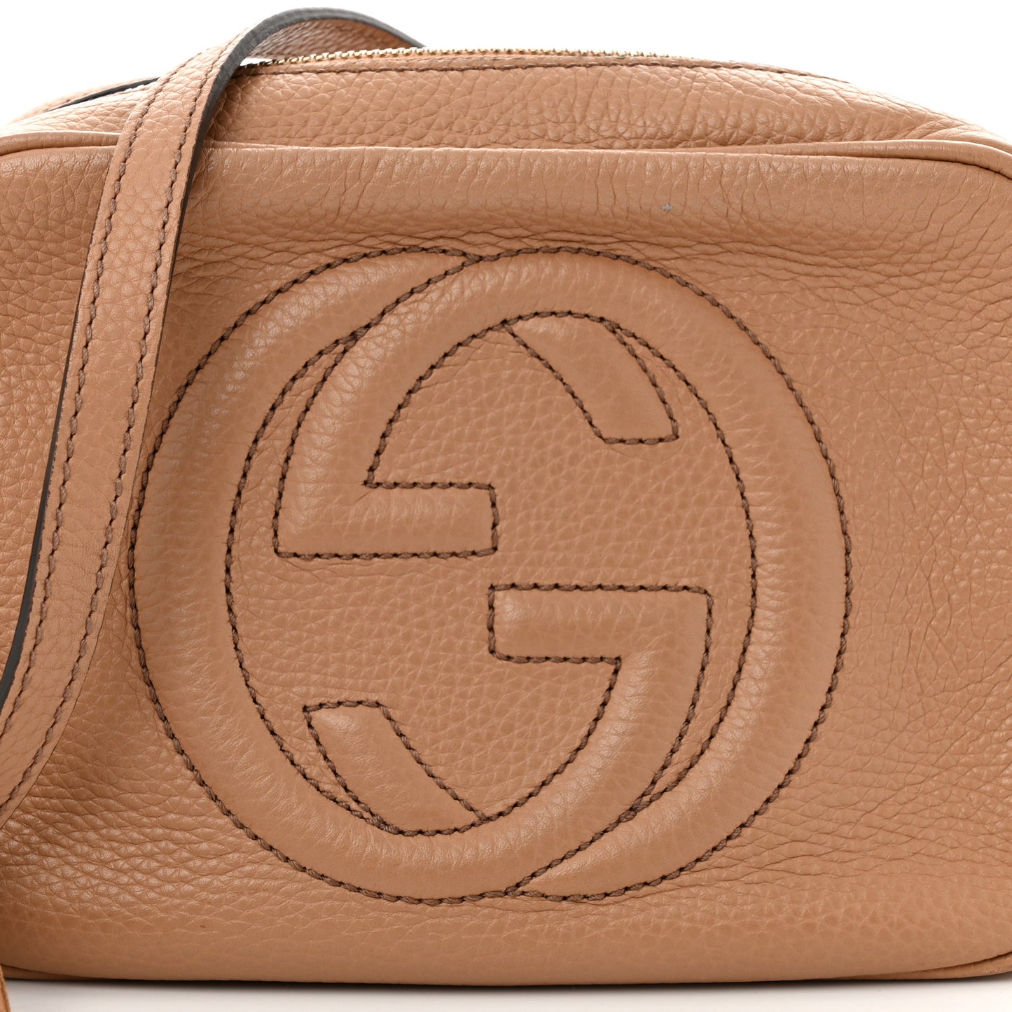 Pebbled Calfskin Small Soho Disco Bag Camelia