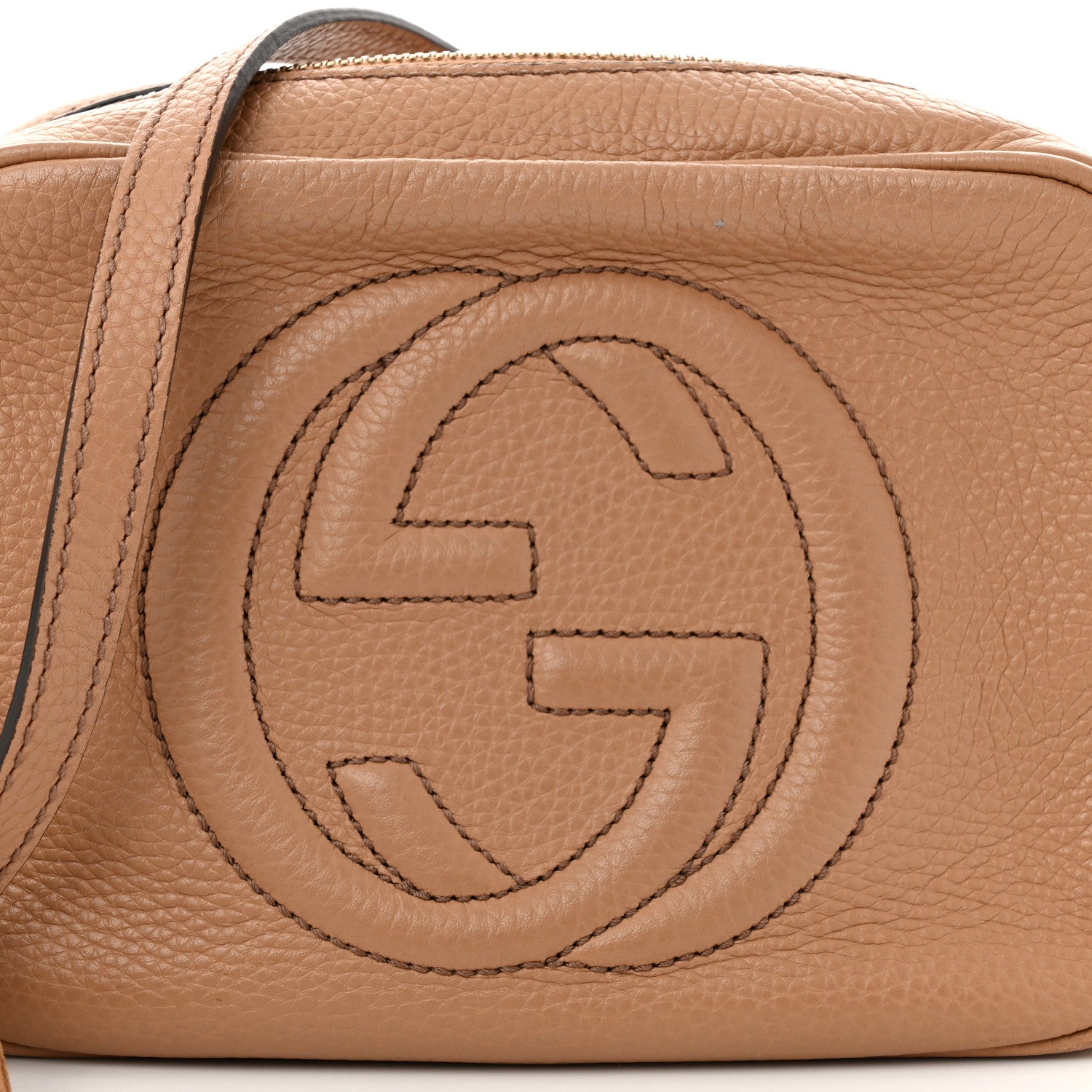Gucci Pebbled Calfskin Small Soho Disco Bag Camelia 8 of 10