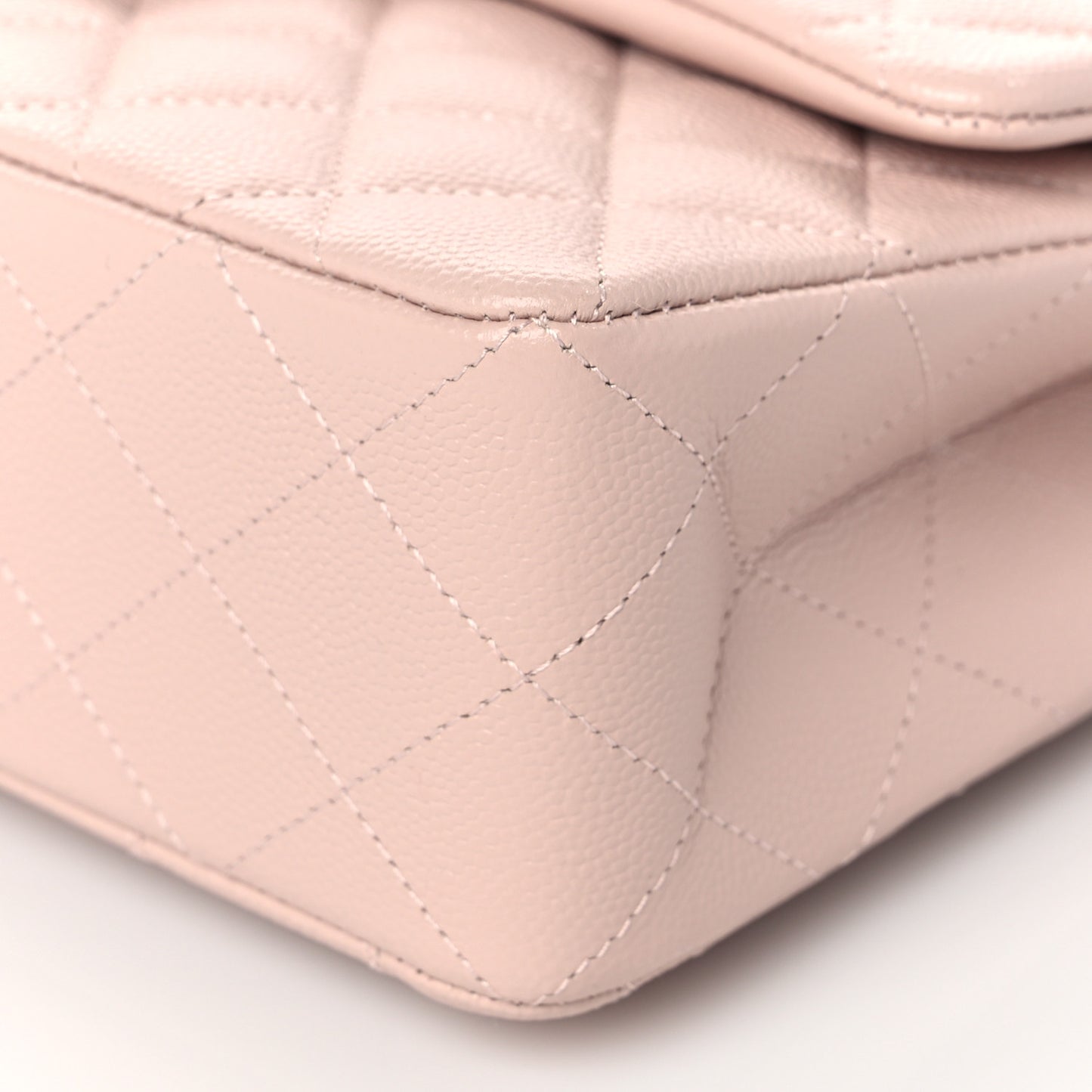 Caviar Quilted Small Double Flap Light Pink