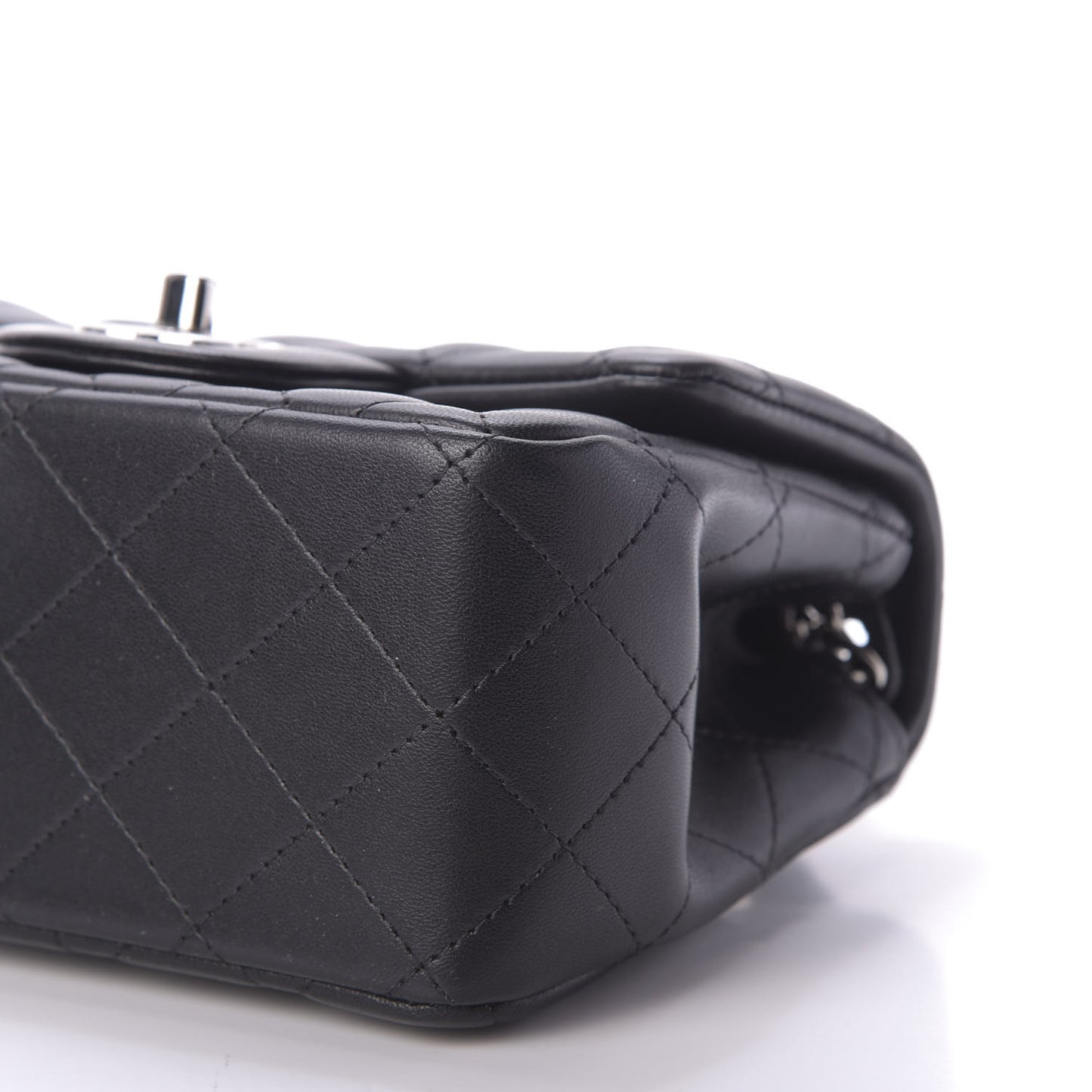 Lambskin Quilted Mini Square Flap Black