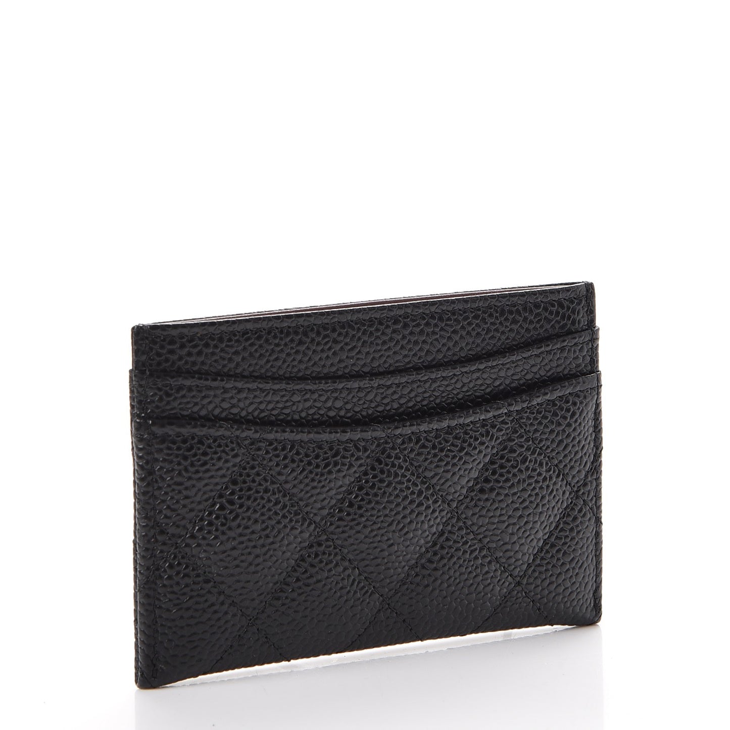Caviar Quilted Card Holder Black