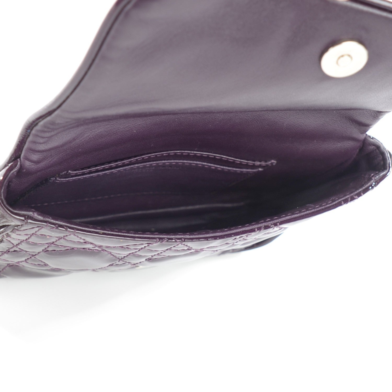 Christian Dior Patent Cannage Lady Dior Pochette Purple 5 of 9