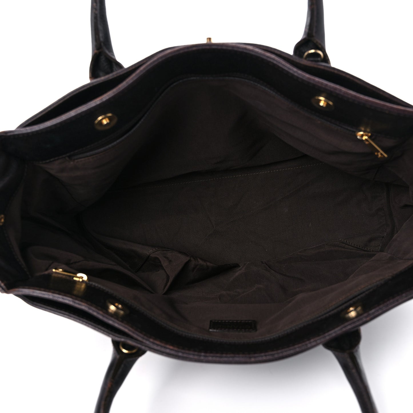 Calfskin Cerf Executive Shopper Tote Brown