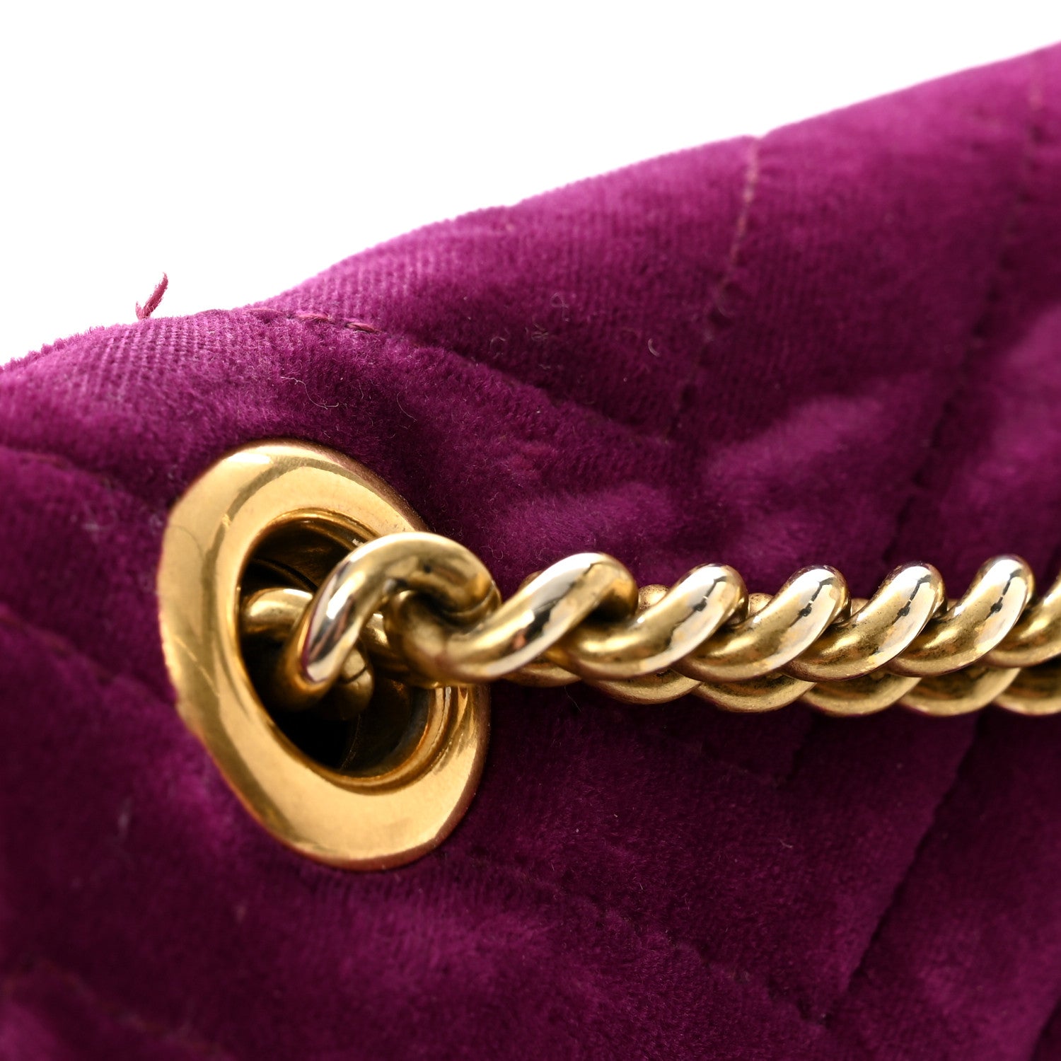 Gucci Velvet Matelasse Small GG Marmont Shoulder Bag Fuchsia Violet Cyclamen 13 of 13
