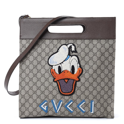 Gucci X DISNEY Soft GG Supreme Monogram Donald Duck Slip Handle Vertical Tote Beige New Acero 1 of 10