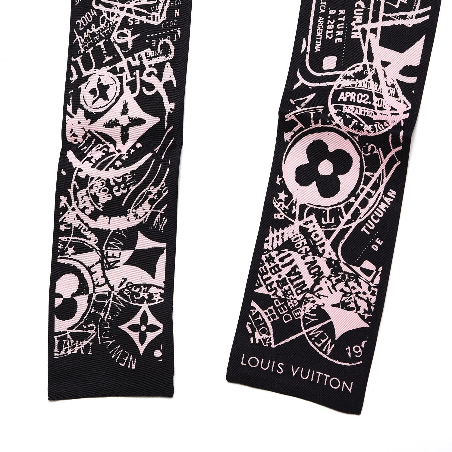 Louis Vuitton Silk Boarding Bandeau Black Pink 3 of 5