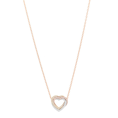 Cartier 18K Pink Yellow White Gold Diamond Trinity Heart Paved Pendant Necklace 1 of 5