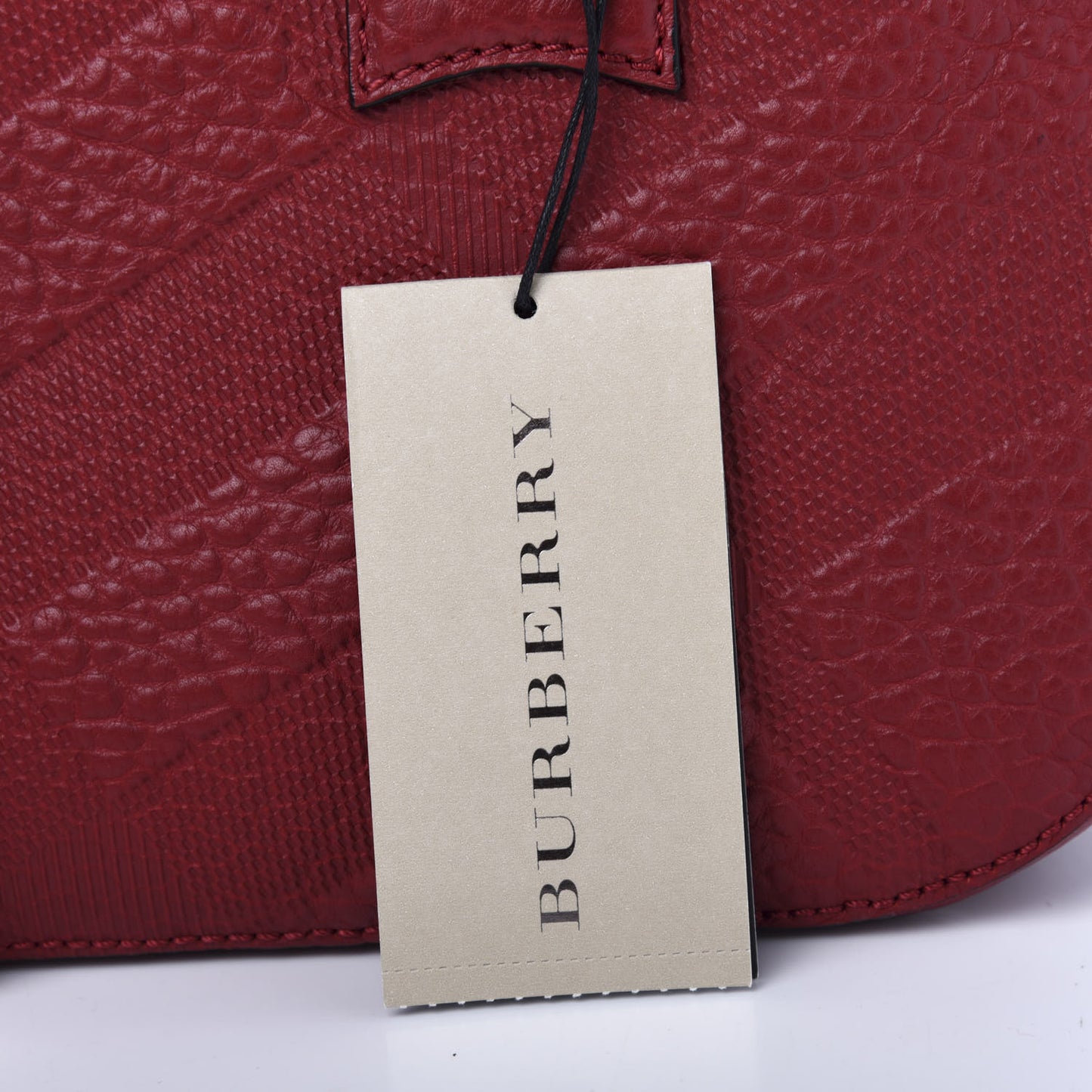Heritage Grain Check Embossed Small Orchard Bowling Bag Military Red